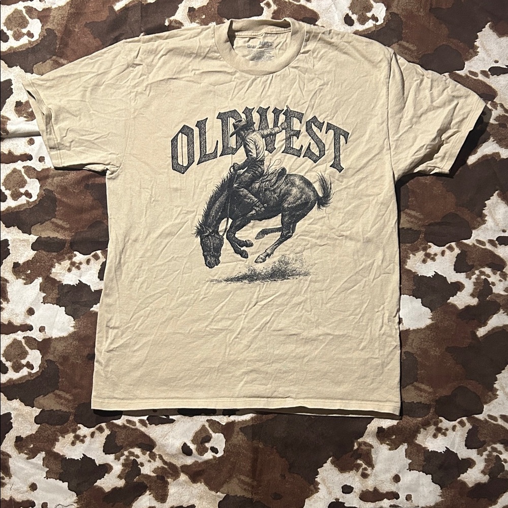 Old West Beige Cowboy Graphic Tee